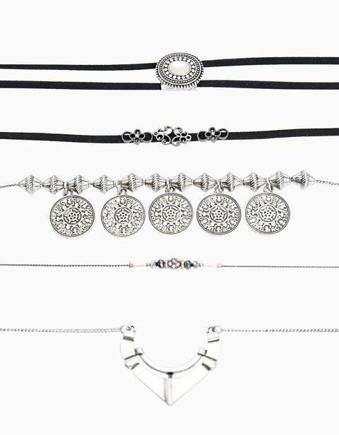 Set 5 Chokers Y Collares