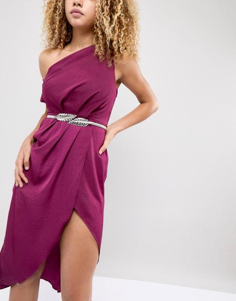 Asos - Silberner Kettengürtel Mit Blätter-design - Silber