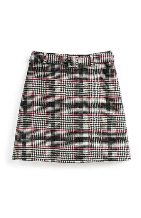 Check Brushed Mini Skirt