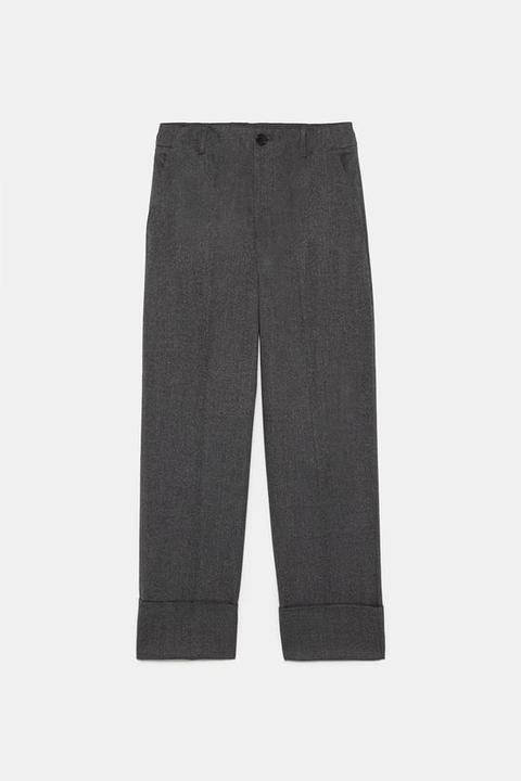 Pantaloni Straight Fit Cuffed