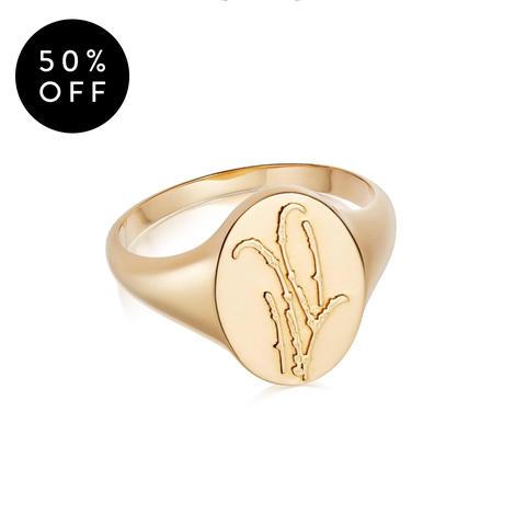 Lavender Signet Ring 18ct Gold Plate