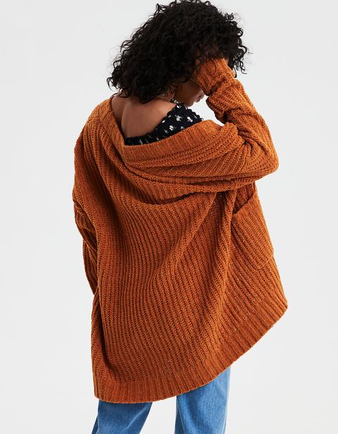 orange boyfriend cardigan