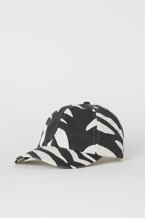 Gorra Estampada De Sarga - Blanco