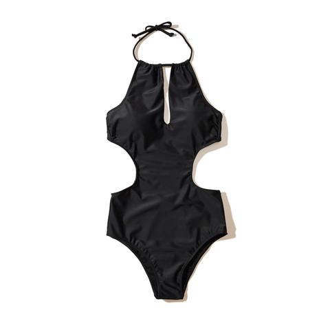 Cutout Halter High-neck One-piece Swimsuit