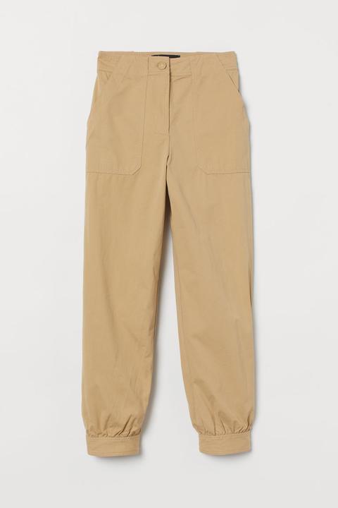 Pantalón Utility En Algodón - Beis