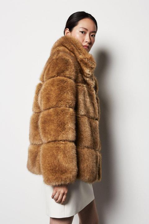 karen millen faux fur coat