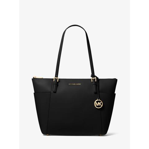 Mkbolso Tote Jet Set Grande De Piel Saffiano Con Cremallera Superior - Negro(negro) - Michael Kors