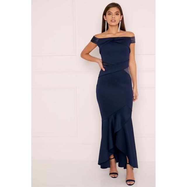 Lipsy Satin Panel Bardot Maxi Dress from Next on 21 Buttons