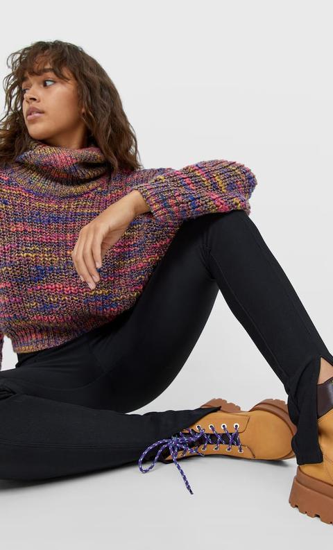 Stradivarius Leggings Basiques Ottomans Noir S