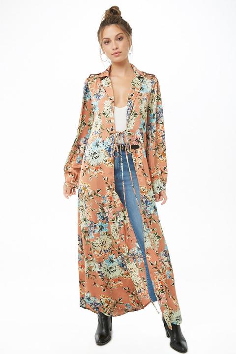 Kimono In Raso A Fiori