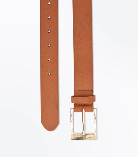 Tan Leather-look Hip Belt New Look