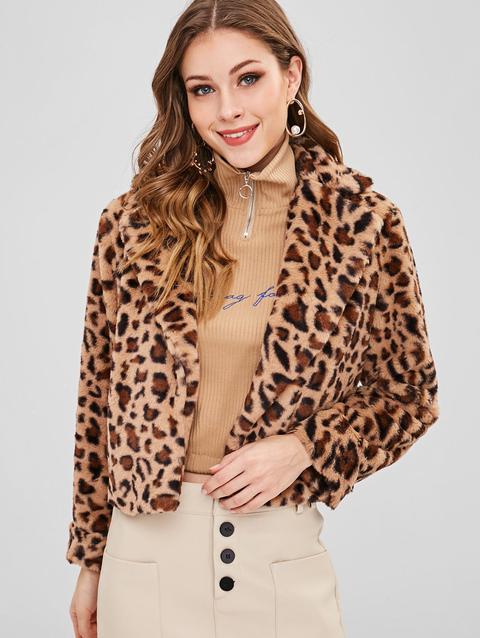 Cappotto In Pelliccia Sintetica Con Stampa Leopardata Leopard