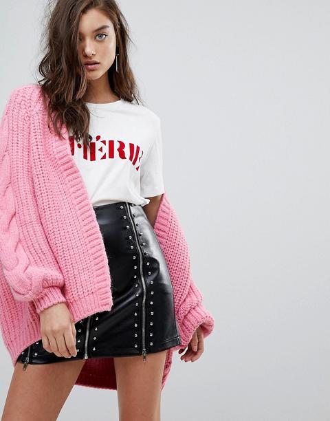 River Island - Cardigan A Trecce - Viola