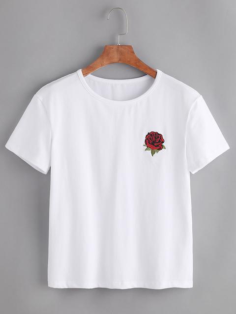 Rose Embroidered Tshirt
