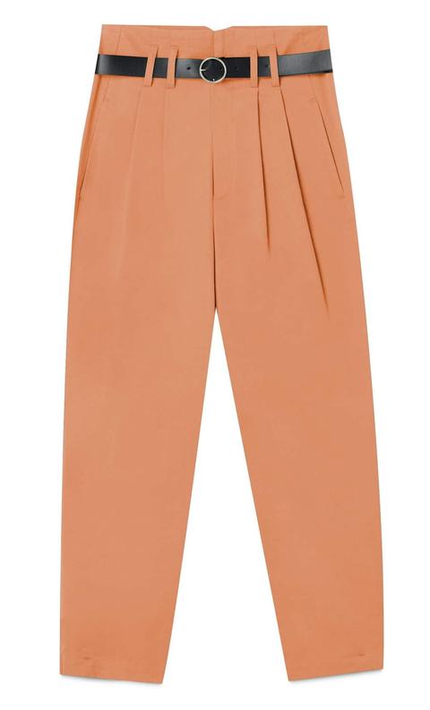 Balloon Fit Paperbag Trousers With Belt
