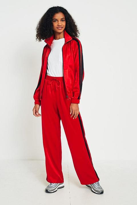 Light Before Dark Red Striped Track Trousers