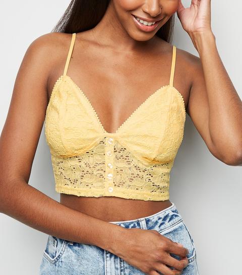 yellow lace bralette top