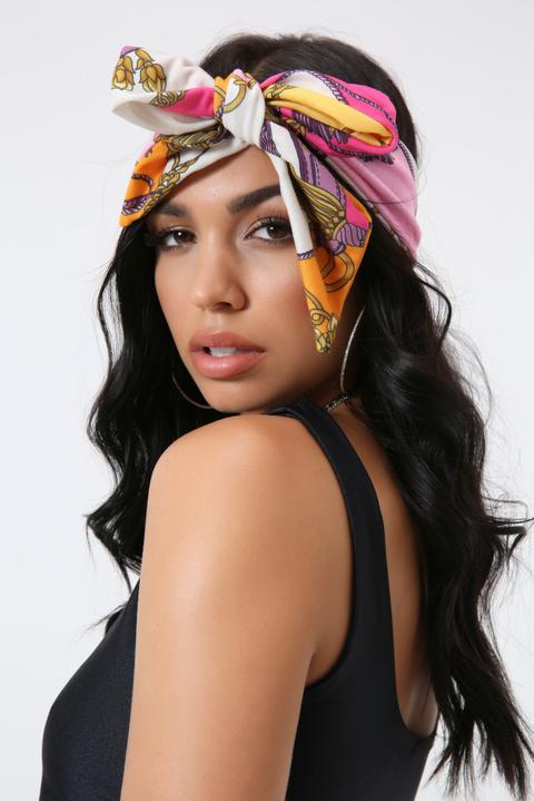 Pink Chain Printed Bandana