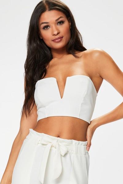 Callie White Bandeau Top