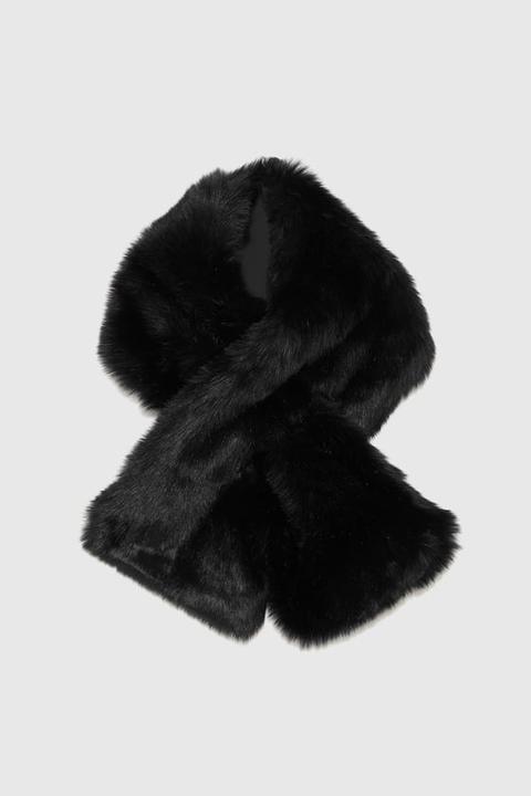 faux fur scarf zara