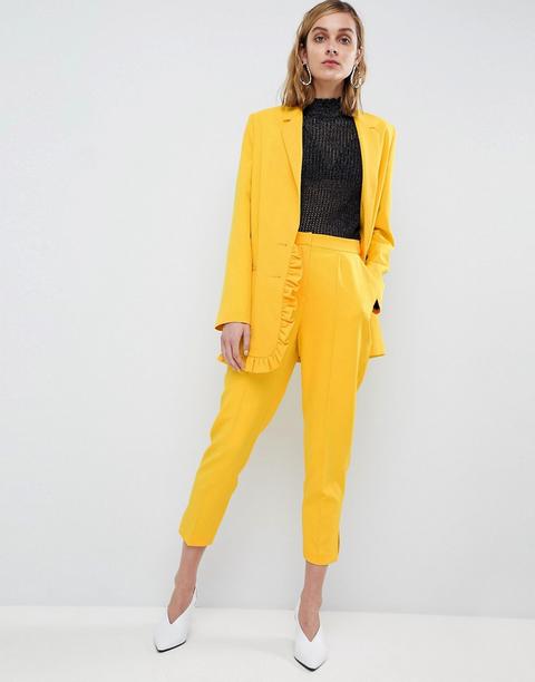 Pantalones De Cintura Alta En Amarillo De Asos