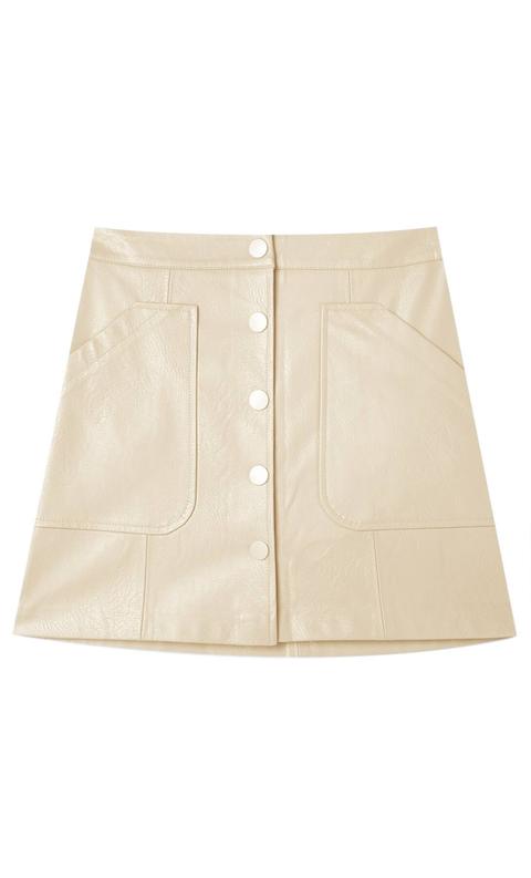 Falda Mini Botones Polipiel