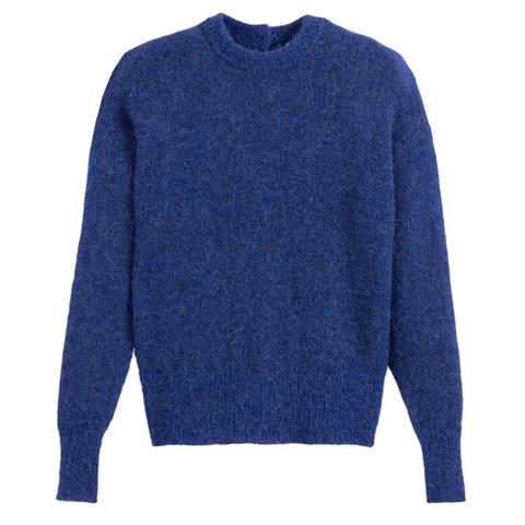 Pull Boutonné Dos, Alpaga Mélangé