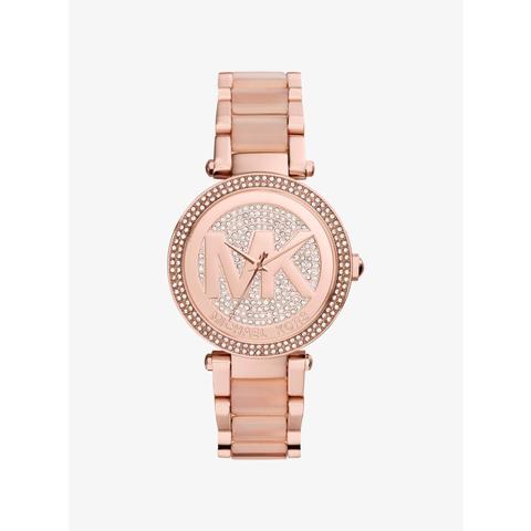 Reloj Parker En Tono Dorado Rosa Con Incrustaciones