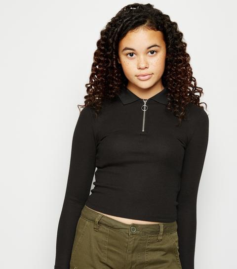 girls black polo