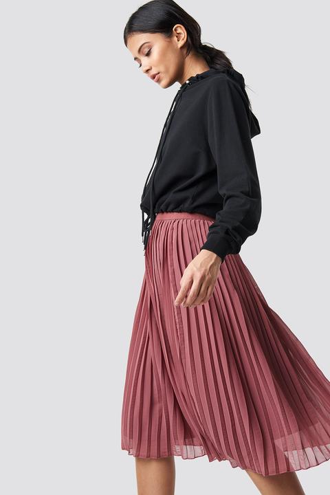 Pleated Midi Skirt Purple Rose