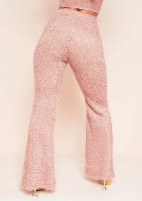 Meya Rose Fluffy Knit Wide Leg Trousers 