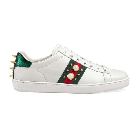 Sneaker Bassa Ace In Pelle Con Borchie