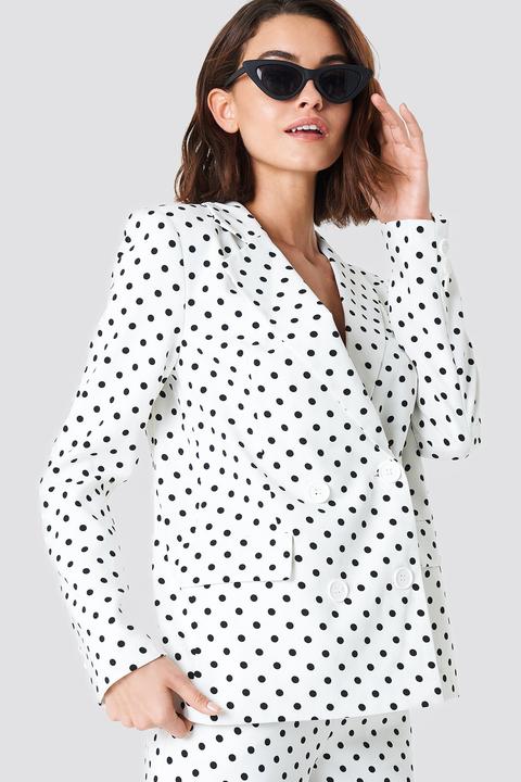 Double Breasted Loose Fit Blazer White