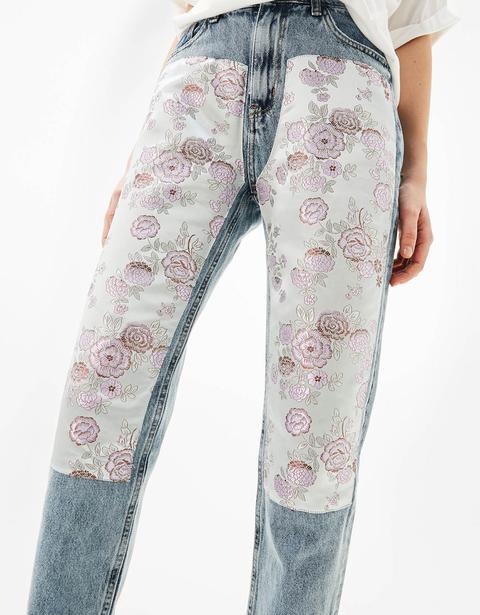 Jeans Mom Fit Jacquard