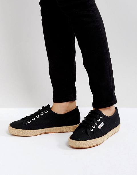 Zapatillas De Esparto En Negro 2750 De Superga