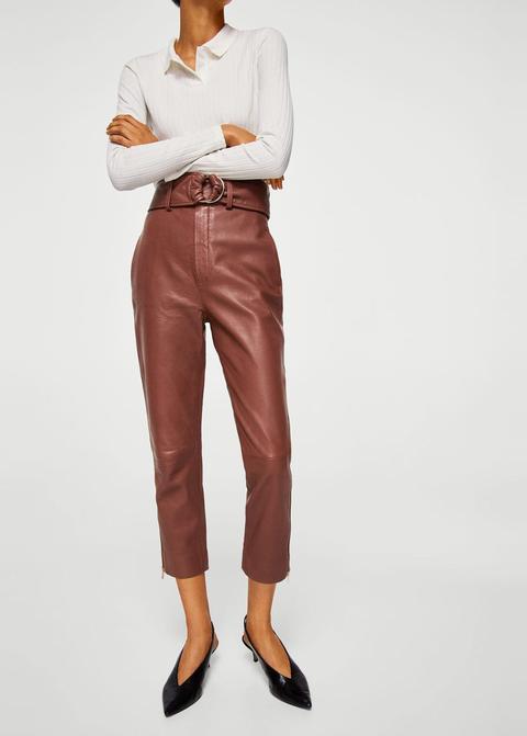 Pantalón Crop Piel