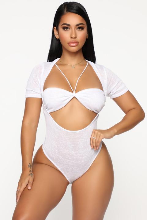 Sun City 2 Piece Bodysuit - White