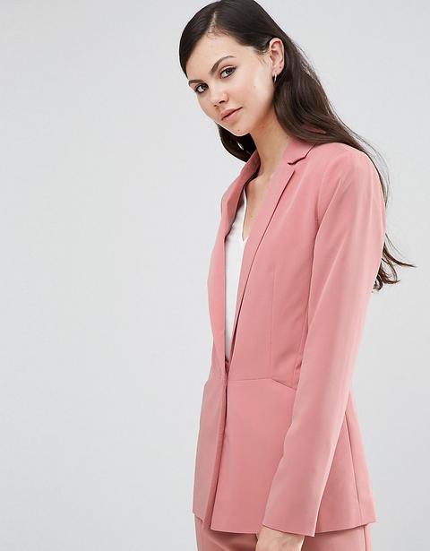 Asos Tall - Lussuoso Blazer Da Cerimonia Lungo E Morbido - Rosa