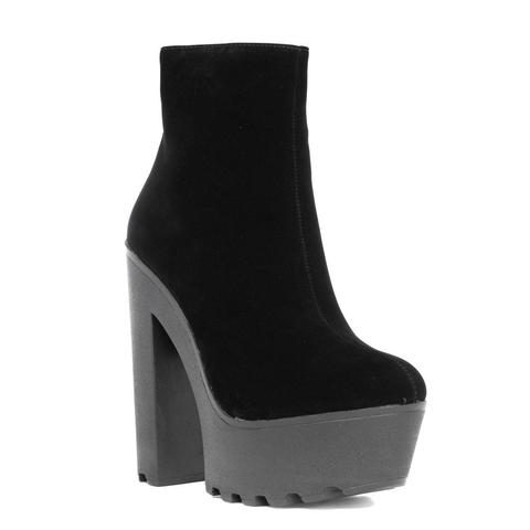 Evelyn - Black Suede Ankle Boots