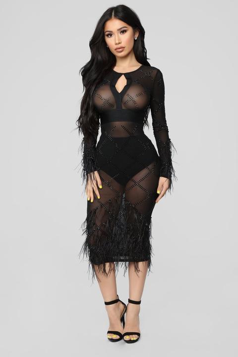 Fashion nova outlet feather dress