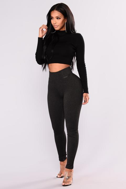 Fiona Ponte Leggings - Charcoal