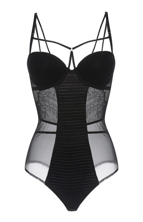 Black Mesh Bodysuit