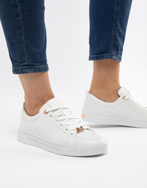 Ted Baker White Leather Sneakers With 