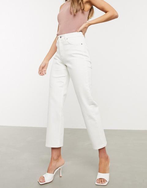 Asos Design High Rise Stretch 'slim' Straight Jeans In White