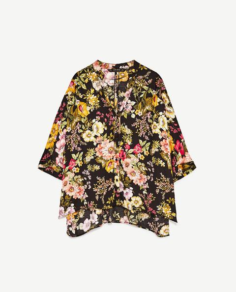 Blusa Fluida Estampado Flores