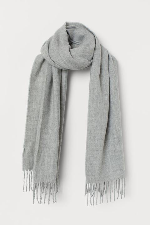 Bufanda Con Flecos - Gris