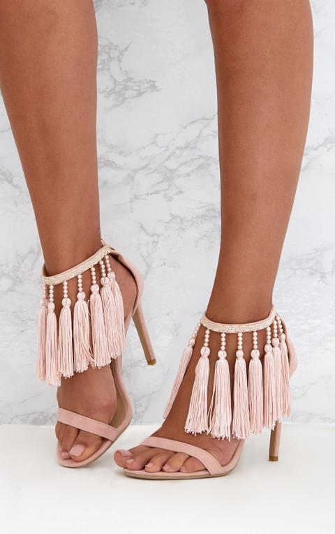 Baby Pink Premium Tassel Embellished Heels