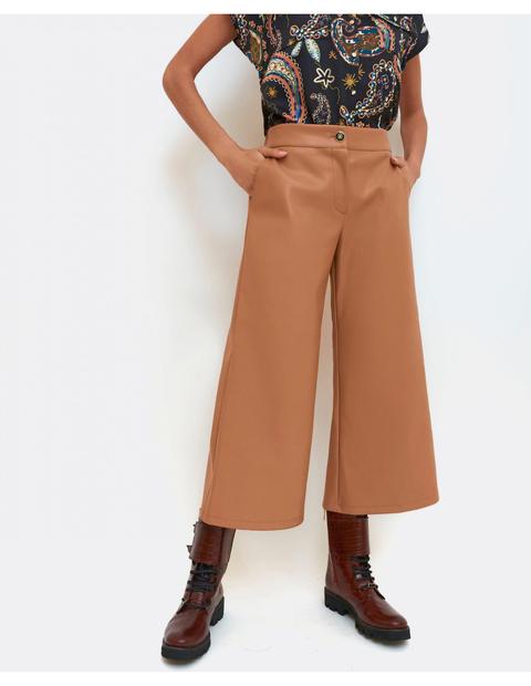 Pantalon Culotte Efecto Piel