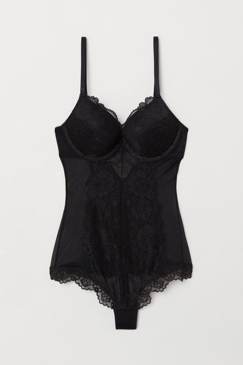 H & M - Body Push-up A Perizoma - Nero