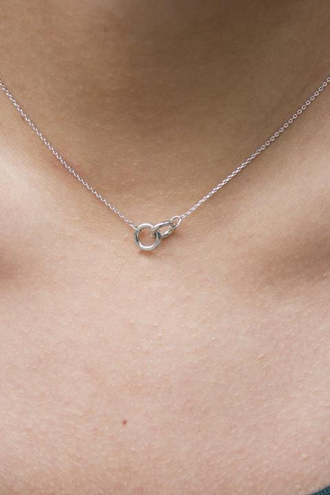 Silver Double Mini Circle Necklace